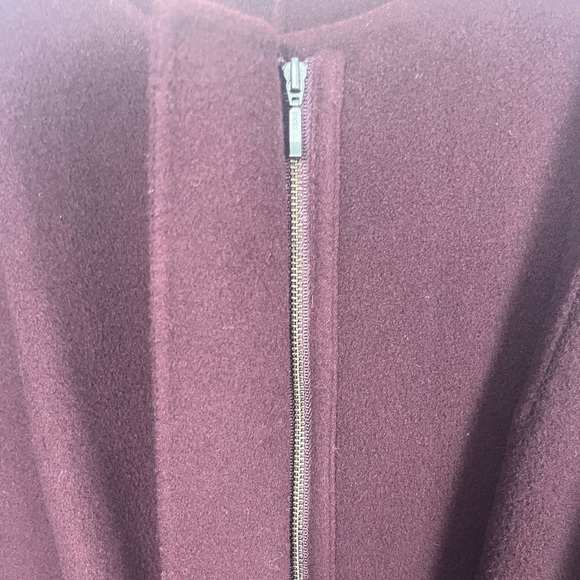 Talbots Burgundy Purple Boiled Wool Zip Blazer Jacket size 1X petite - Picture 4 of 7